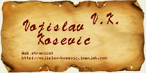 Vojislav Košević vizit kartica